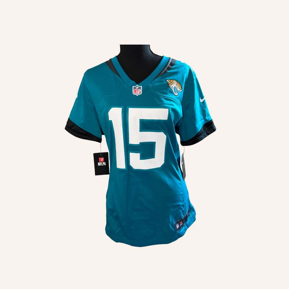 Jacksonville Jaguars Minshew II #15 Teal Women's Football Jersey - Picture 1 of 3